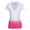 View Image 1 of 2 of Next Level Ombre Burnout Deep V Tee - Ladies'