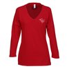 View Image 1 of 3 of Bella Missy Fit 3/4 Sleeve V-Neck T-Shirt