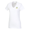 View Image 1 of 2 of District Concert V-Neck Tee - Ladies' - White - Embroidered