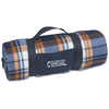 View Image 1 of 3 of Galloway Travel Blanket - Blue/Rust Plaid