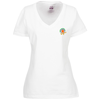 View Image 1 of 2 of Fruit of the Loom HD V-Neck T-Shirt - Ladies' - Embroidered - White