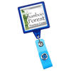 View Image 1 of 3 of Jumbo Retractable Badge Holder - 40" - Square - Translucent