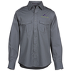 View Image 1 of 3 of Two-Pocket Stain-Resistant Roll Sleeve Shirt - Men's