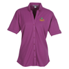 View Image 1 of 2 of Soft Stretch Pique Button Front Shirt - Ladies'