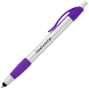 View Image 1 of 3 of Simplistic Stylus Grip Pen - Silver - 24 hr