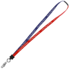 View Image 1 of 2 of Two-Tone Cotton Lanyard - 5/8" - Snap with Metal Bulldog Clip
