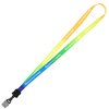 View Image 1 of 3 of Tie-Dye Multicolor Lanyard - 1/2" - Large Metal Bulldog Clip