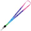 View Image 1 of 2 of Tie-Dye Multicolor Lanyard - 1/2" - Metal Swivel Snap Hook