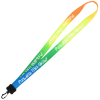 View Image 1 of 2 of Tie-Dye Multicolor Lanyard - 3/4" - Plastic Swivel Snap Hook
