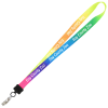View Image 1 of 2 of Tie-Dye Multicolor Lanyard - 3/4" - Snap with Metal Bulldog Clip