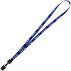 View Image 1 of 4 of Smooth Nylon Lanyard - 1/2" - 36" - Large Metal Bulldog Clip