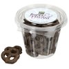 View Image 1 of 2 of Round Snack Pack - Chocolate Pretzels