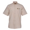 View Image 1 of 3 of Broadcloth Short Sleeve Banded Collar Shirt - Men's