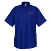 View Image 1 of 3 of Broadcloth Short Sleeve Banded Collar Shirt - Ladies'
