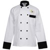 View Image 1 of 3 of Ten Black Button Chef Coat with Black Trim