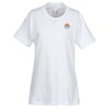 View Image 1 of 2 of Essential Ring Spun Cotton T-Shirt - Ladies' - White - Embroidered