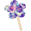 View Image 1 of 2 of Mini Hand Fan - Flower - Full Color