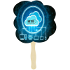 View Image 1 of 2 of Hand Fan - Cloud - Full Color