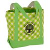 View Image 1 of 2 of Designer Accent Gusseted Tote Bag - Gingham - 24 hr