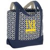 View Image 1 of 2 of Designer Accent Gusseted Tote Bag - Sailing Compass - 24 hr