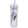 View Image 1 of 3 of Skinny Cylinder Tumbler w/Straw - 16 oz. - Overstock