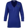 View Image 1 of 3 of Soft Stretch 3/4 Sleeve Scoopneck Henley - Ladies'