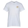 View Image 1 of 2 of Gildan 5.5 oz. DryBlend 50/50 Pocket T-Shirt - Embroidered - White