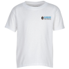 View Image 1 of 3 of Gildan 5.5 oz. DryBlend 50/50 T-Shirt - Youth - Embroidered - White