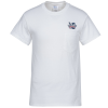 View Image 1 of 2 of Gildan 6 oz. Ultra Cotton Pocket T-Shirt - White - Embroidered
