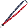 View Image 1 of 2 of Two-Tone Cotton Lanyard - 7/8" - Plastic Swivel Snap Hook