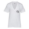 View Image 1 of 2 of American Apparel Sheer Jersey Deep-V T-Shirt - White