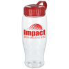 View Image 1 of 2 of Clear Impact Comfort Grip Bottle with Tethered Lid - 27 oz.