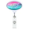 View Image 1 of 3 of Antimicrobial Jumbo Retractable Badge Holder - 40" - Oval