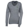 View Image 1 of 3 of Cutter & Buck V-Neck Merino Blend Sweater - Ladies'