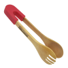 View Image 1 of 3 of Bamboo Silicone Tongs