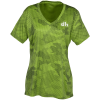 View Image 1 of 3 of Challenger Camo Performance V-Neck Tee - Ladies' - Screen