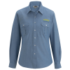 View Image 1 of 3 of Chambray Roll Sleeve Double Pocket Shirt - Ladies' - 24 hr