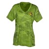 View Image 1 of 3 of Challenger Camo Performance V-Neck Tee - Ladies' - Embroidered