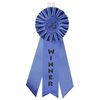 View Image 1 of 2 of Pleated Rosette - 11" x 4" - Triple Streamer - Pin