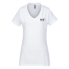 View Image 1 of 2 of Perfect Weight V-Neck Tee - Ladies' - White