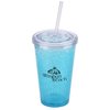 View Image 1 of 2 of Crackled Frosty Tumbler with Straw - 16 oz. -  Closeout
