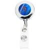 View Image 1 of 3 of Metal Retractable Badge Holder - Alligator Clip - Round