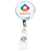 View Image 1 of 3 of Metal Retractable Badge Holder - Slip Clip - Round