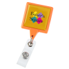 View Image 1 of 2 of Jumbo Retractable Badge Holder - 40" - Square - Neon