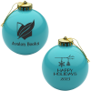 View Image 1 of 2 of Round Shatterproof Ornament - Snowflake - Happy Holidays