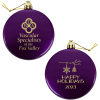 View Image 1 of 3 of Flat Shatterproof Ornament - Snowflake - Happy Holidays