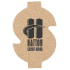 View Image 1 of 1 of Large Cork Coaster - Dollar Sign