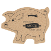 View Image 1 of 1 of Large Cork Coaster - Piggy Bank