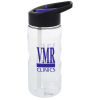 View Image 1 of 3 of Clear Impact Mini Mountain Bottle with Two-Tone Flip Straw Lid - 22 oz.