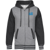View Image 1 of 3 of Independent Trading Co. Varsity Full-Zip Hoodie - Screen